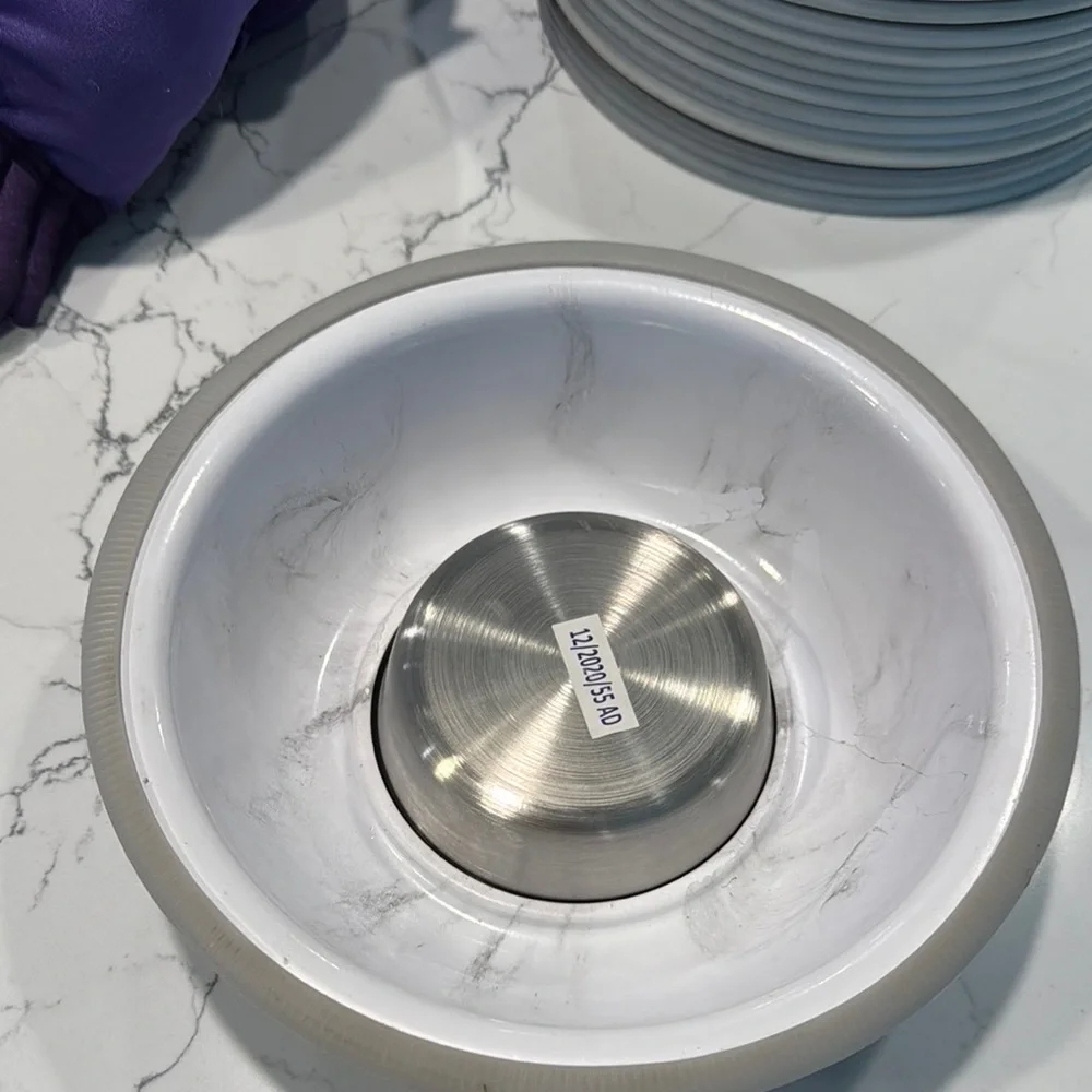 Marble Dog Bowl